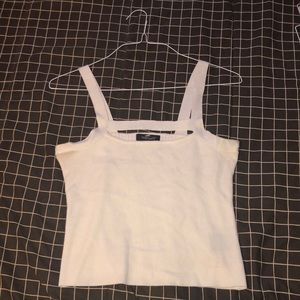 90s WilliSmith white ribbed cut-out top